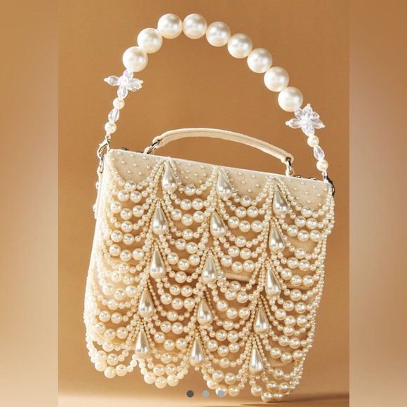 Anthropologie Handbags - Zhuu Pearl Fringe Box Clutch